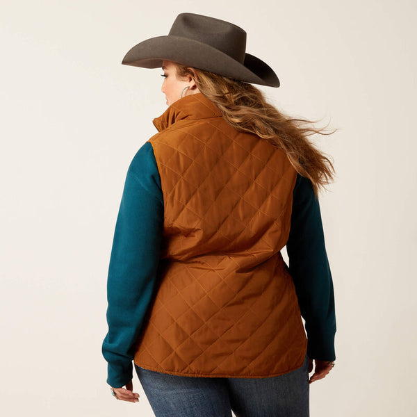 WOMENS DILLON CHIMAYO VEST CHESTNUT HORSE