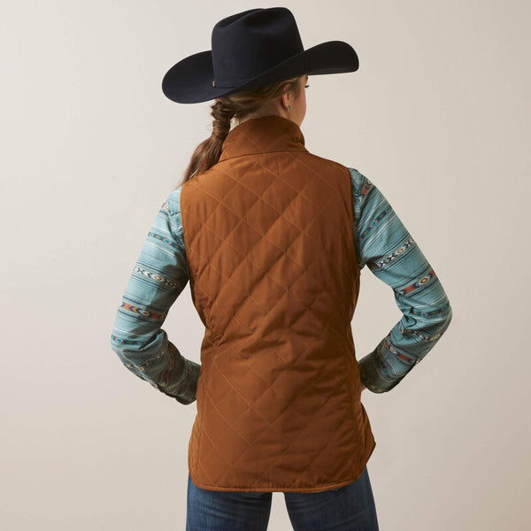 WOMENS DILLON CHIMAYO VEST CHESTNUT HORSE