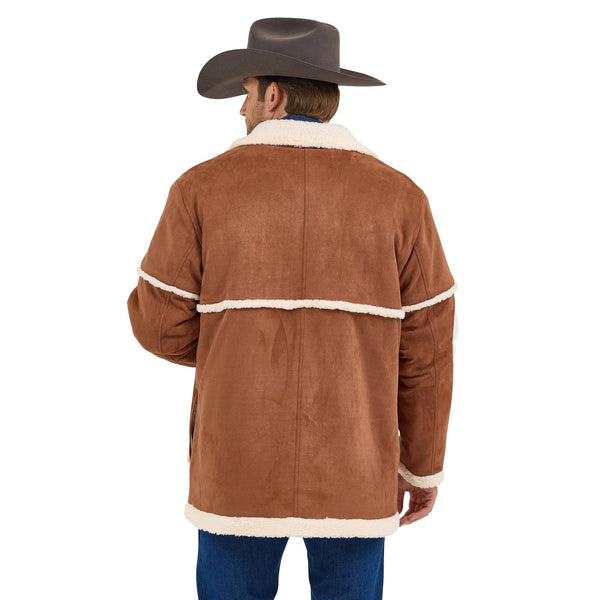 MENS WRANGLER SHERPA COWBOY RAWHIDE JACKET