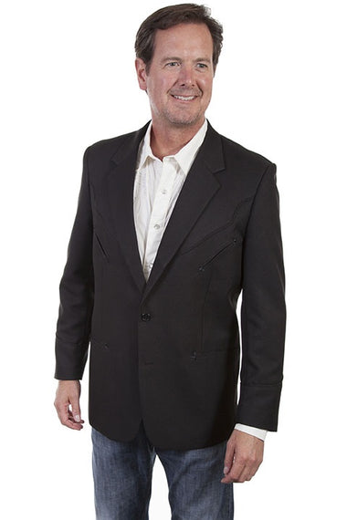 MENS SOLID PIPING WESTERN JACKET