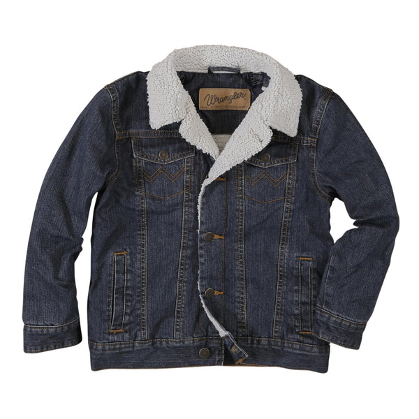 WRANGLER BOYS DENIM JACKET WITH SHERPA LINING