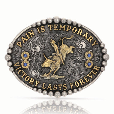 PAIN IS TEMPORARY BULLRIDER BUCKLE