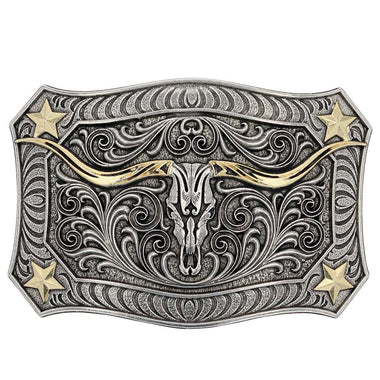 LONGHORN CREST FILIGREE BUCKLE