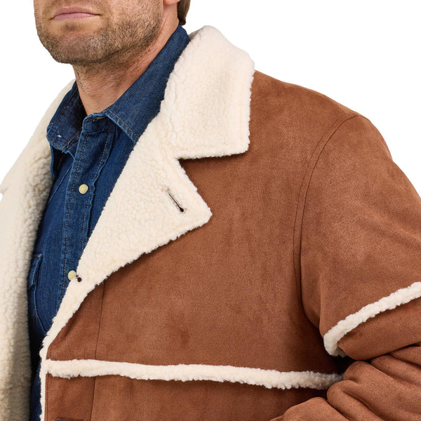 MENS WRANGLER SHERPA COWBOY RAWHIDE JACKET
