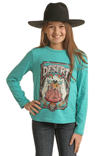 GIRLS LONG SLEEVE GRAPHIC TEE