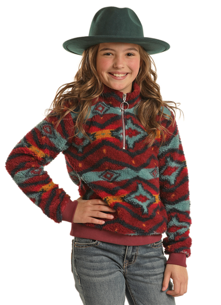 GIRLS SHERPA 1/4 ZIP PULLOVER