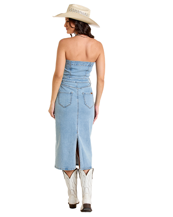 JUNIORS DETACHABLE STRAP DENIM DRESS - Country Soul JUNIORS DETACHABLE STRAP DENIM DRESS - Country Soul