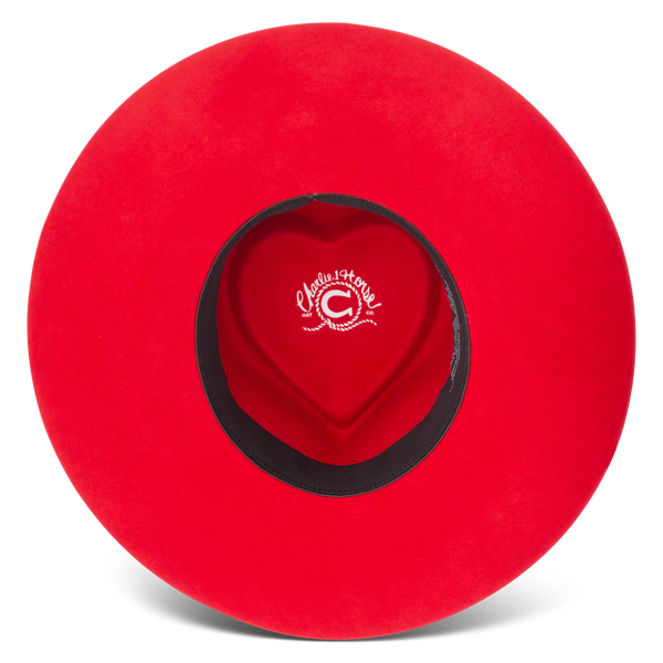 CHARLIE 1 HORSE RED FLING FELT HAT