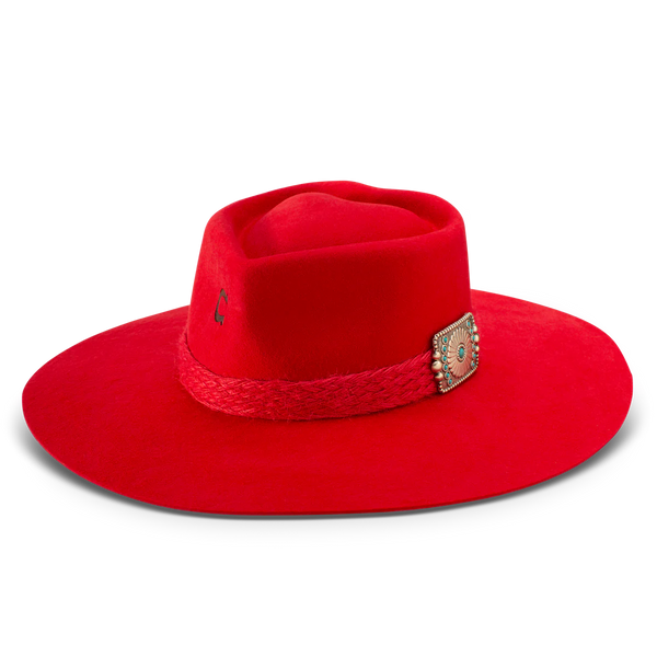 CHARLIE 1 HORSE RED FLING FELT HAT