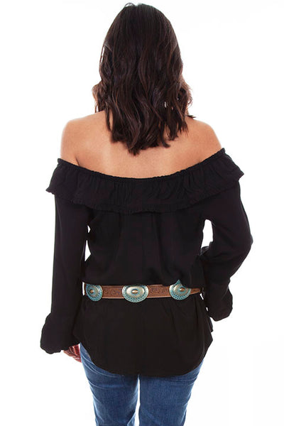 LADIES RUFFLE ON/OFF SHOULDER BLOUSE