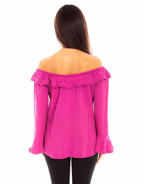 LADIES RUFFLE ON/OFF SHOULDER BLOUSE