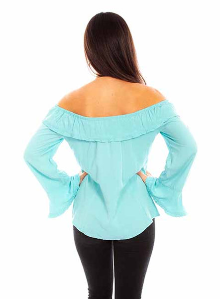 LADIES RUFFLE ON/OFF SHOULDER BLOUSE