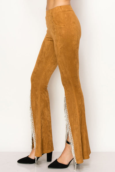 LADIES HIGH RISE FAUX SUEDE W/RHINESTONES