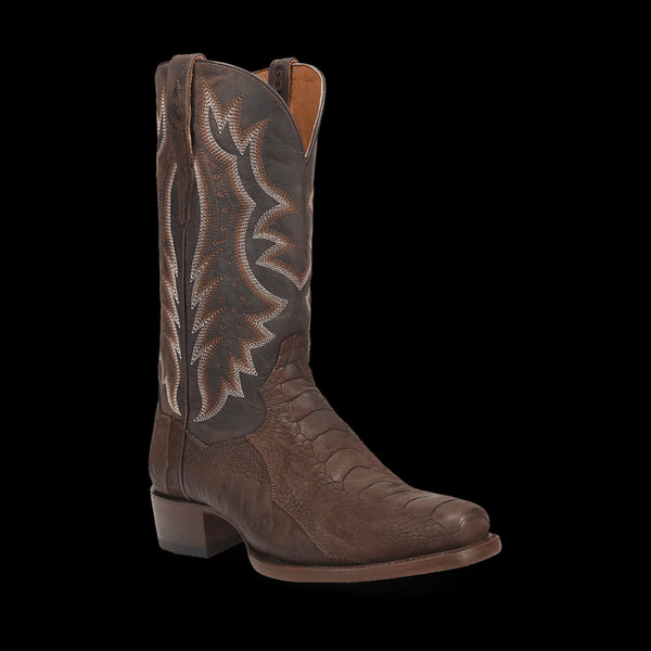 MENS ANDERS CHOCOLATE OSTRICH LEG BOOT