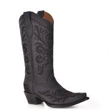 LADIES BLACK FILIGREE EMBROIDERED BOOT