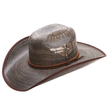 BENT RAIL BROWN BARREL STRAW HAT