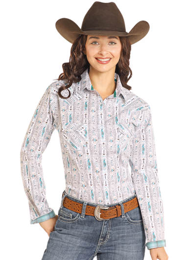LADIES TQ LS ROUGH STOCK SNAP SHIRT