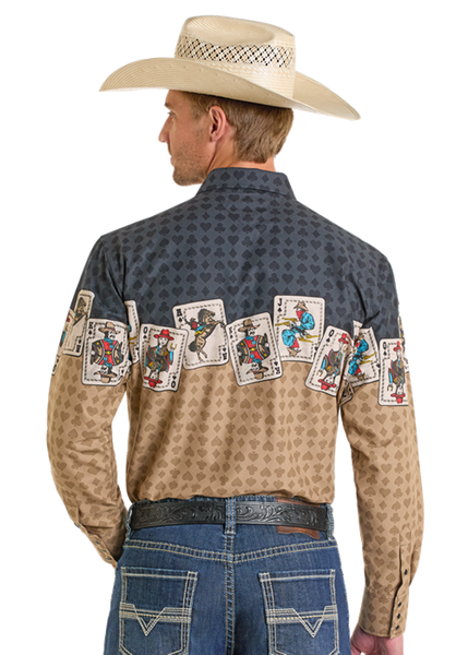 MENS GAMBLER BORDER LS SHIRT