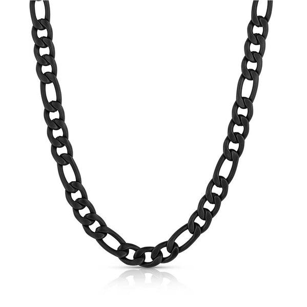 Midnight Onyx Figaro Chain Necklace