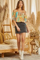 JUNIORS FLOWY TOP WITH  ANGEL BELL SLEEVES