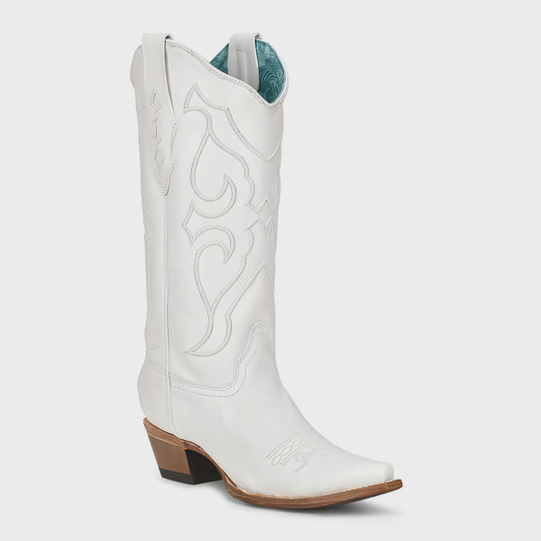 LADIES WHITE EMBROIDERY BOOT