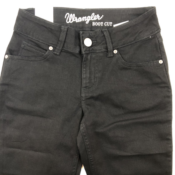 LADIES WRANGLER BLACK DENIM JEANS