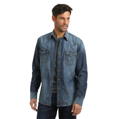 MENS RETRO DARK DENIM SHIRT
