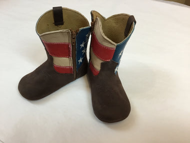REDHAWK LEATHER STAR & STRIPES BABY BOOTS