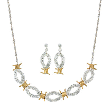 Two Tone Barbed Wire Jewelry Set