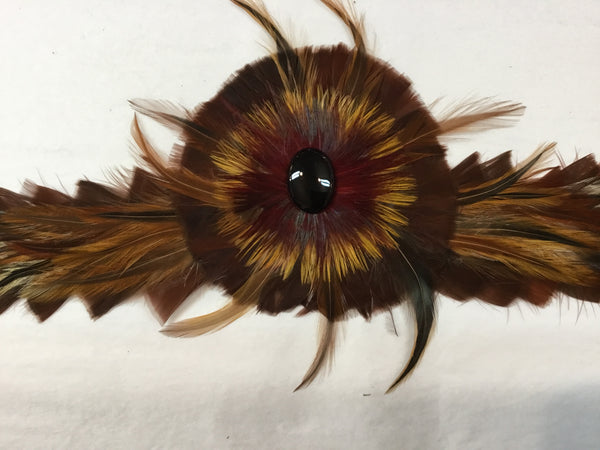 HB CROWN FTHR BRN W/ CROWN & STONE