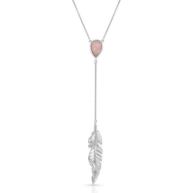 Dreamy Rose Feather Necklace