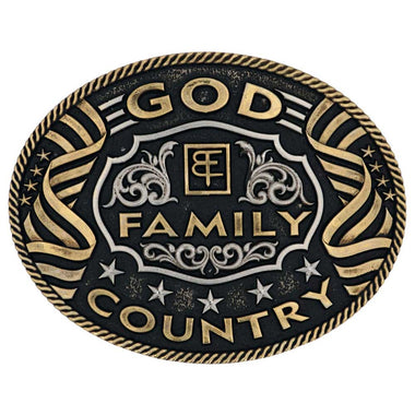 God Family Country Oval Attitude Buckle