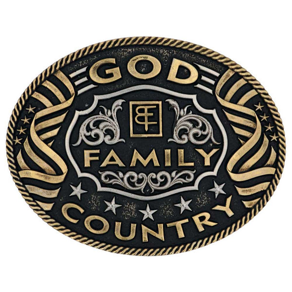 God Family Country Oval Attitude Buckle