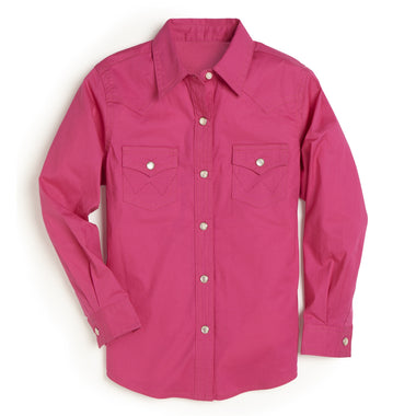 GIRLS WESTERN FUCHSIA SNAP FRONT SHIRT