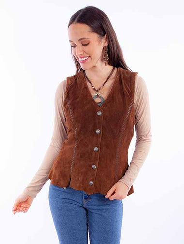LADIES SUEDE SNAP VEST