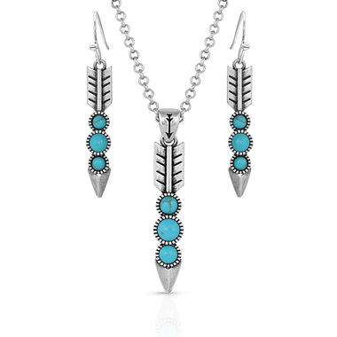 Free Falling Silver Feather Jewelry Set
