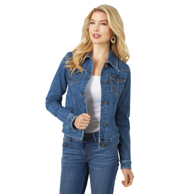 LADIES RETRO MEDIUM WASH DENIM JACKET