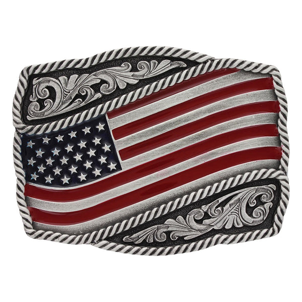 Attitude Painted American Flag Buckle