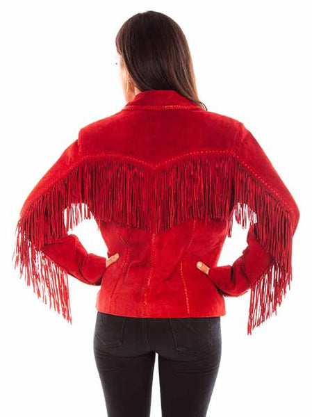 LADIES RED SUEDE FRINGE JACKET - Country Soul