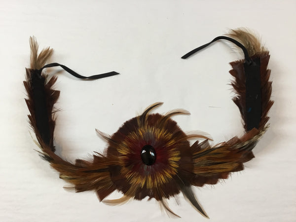 HB CROWN FTHR BRN W/ CROWN & STONE