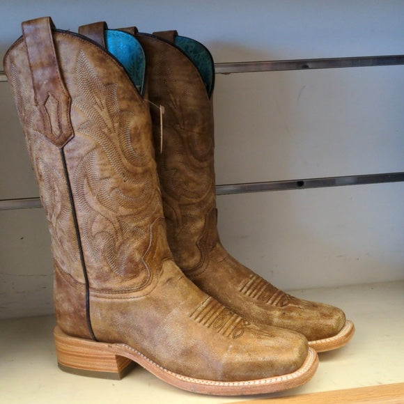 LD SAND EMBROIDERY WIDE SQUARE TOE